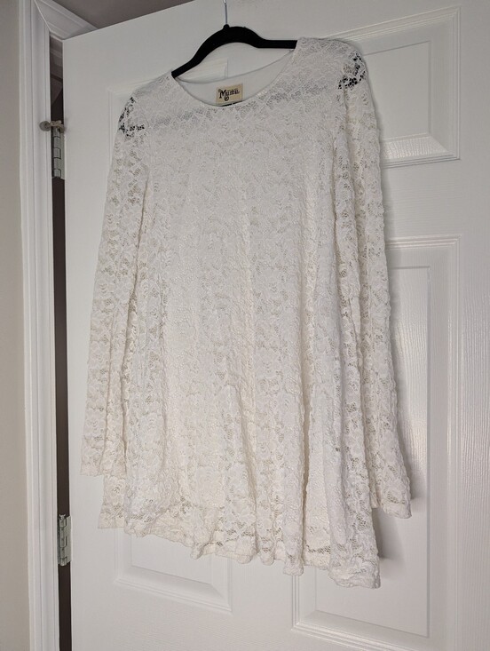 Show Me Your MuMu Dresses & Skirts - Show Me Your Mumu White Lace Long Sleeve Tunic Top Boho Romantic Lined Women's M